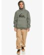 Niño con sudadera de capucha Quiksilver Big Logo Youth verde frontal
