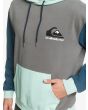 Hombre con sudadera de capucha Quiksilver Heritage azul y gris logo