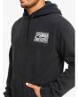 Hombre con Sudadera de capucha Quiksilver Neon Slab negra estampado pecho