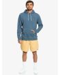Hombre con Sudadera orgánica de capucha Quiksilver The Original Azul frontal 