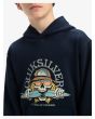 Niño con sudadera de capucha Quiksilver Graphic azul Marino Oscuro gráfico delantero