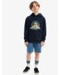 Niño con sudadera de capucha Quiksilver Graphic azul Marino Oscuro corte clásico