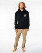 Hombre con polar de capucha Rip Curl Search Icon negro frontal