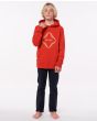 Niño con sudadera de capucha Rip Curl Surf Revival roja frontal