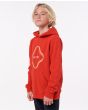 Niño con sudadera de capucha Rip Curl Surf Revival roja lateral