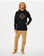 Hombre con sudadera de capucha Rip Curl Surf Revival Vibrations negra frontal