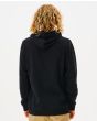 Hombre con sudadera de capucha Rip Curl Surf Revival Vibrations negra posterior