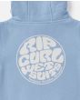 Sudadera orgánica con capucha Rip Curl Wetsuit Icon azul para niños de 2 a 8 años estampado espalda