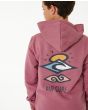 Niño con sudadera de capucha Rip Curl Search Icon Youth Mauve estampado espalda