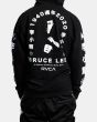 Hombre con Sudadera de capucha RVCA Bruce Lee Eighty Years negra posterior