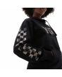 Mujer con sudadera de capucha Vans Dotty Check Negra manga checkerboard
