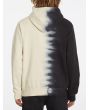 Hombre con sudadera de forro polar con capucha Volcom Blew Out negra y blanca posterior