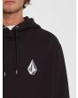 Hombre con sudadera de capucha Volcom Iconic Stone negra logo pecho