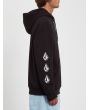 Hombre con sudadera de capucha Volcom Iconic Stone negra manga