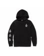 Sudadera con capucha Volcom Iconic Stone Boy Negra para niños de 8-14 años