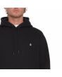 Hombre con Sudadera de capucha Volcom Single Stone Negra bordado logo