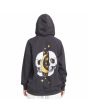 Mujer con sudadera oversize de capucha Volcom Truly Stoked Negro Vintage espalda