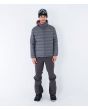 Hombre con Chaqueta acolchada con capucha Hurley Cayuga Puffer Jacket Dark Stone Grey ajuste