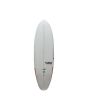 Tabla de surf Funboard Full & Cas Hybrid Performer 6'4'' blanca con llamas FCS 2 bottom