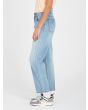 Pantalón Vaquero de talle alto Volcom Daddio azul vintage para mujer lateral