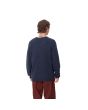 Hombre con Jersey de lana Carhartt WIP Anglistic Sweater Speckled Air Force Blue posterior