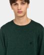 Hombre con jersey reciclado Element Eco Sweater verde logo bordado