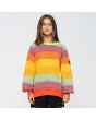 Mujer con jersey oversize Santa Cruz Strip Rainbow Knit Multicolor frontal