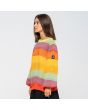 Mujer con jersey oversize Santa Cruz Strip Rainbow Knit Multicolor lateral