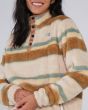 Mujer con jersey de forro sherpa Salty Crew Calm Seas Natural mangas