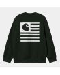 Sudadera Carhartt WIP Label State Flag Sweat verde para hombre posterior