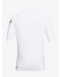 Licra de manga corta Quiksilver All Time con protección solar UPF 50+ blanca para hombre posterior