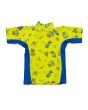 Camiseta de protección solar UPF 50+ Rip Curl Grom Monsta lima para niños de 2 a 6 años posterior