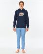 Niño con Sudadera surfera con capucha Rip Curl Mama Fleece azul marino frontal