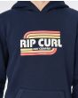 Niño con Sudadera surfera con capucha Rip Curl Mama Fleece azul marino estampado pecho