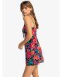 Mujer con minivestido de tiras Roxy La Vida Antracita Floral lateral