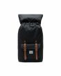 Mochila Herschel Little America 25 Litros Negra y Marrón Unisex abierta