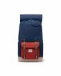 Mochila Herschel Little America Backpack 30 Litros color azul marino, rojo y ocre Unisex abierta