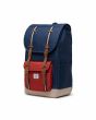 Mochila Herschel Little America Backpack 30 Litros color azul marino, rojo y ocre Unisex lateral