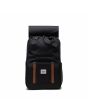 Mochila Herschel Retreat Small 17L Negra Unisex abierta con cierre de cordón