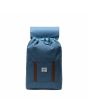 Mochila pequeña Herschel Retreat Small Backpack 15L Copen Blue Crosshatch azul Unisex abierta