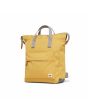 Mochila mediana impermeable Roka London Bantry B Sustainable Canvas Flax amarilla lateral