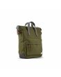 Mochila mediana Roka London Bantry B Sustainable Canvas Verde Musgo Unisex lateral