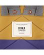 Mochila Pequeña Roka Creative Waste Two Tone Canfield B Recycled Nylon amarilla y violeta etiqueta