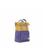 Mochila Pequeña Roka Creative Waste Two Tone Canfield B Recycled Nylon amarilla y violeta lateral