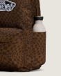 Mochila escolar Vans Old Skool Classic Marrón con estampado de leopardo Unisex bolsillo botella