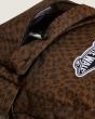 Mochila escolar Vans Old Skool Classic Marrón con estampado de leopardo Unisex bolsillo con organizador