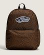 Mochila escolar Vans Old Skool Classic Marrón con estampado de leopardo Unisex