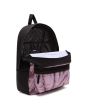 Mochila Vans Realm púrpura tie dye y negra 22 Litros abierta