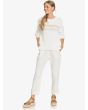 Jersey de corte cuadrado Roxy Morning Mood blanco para Mujer Frontal Modelo