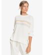 Jersey de corte cuadrado Roxy Morning Mood blanco para Mujer Frontal